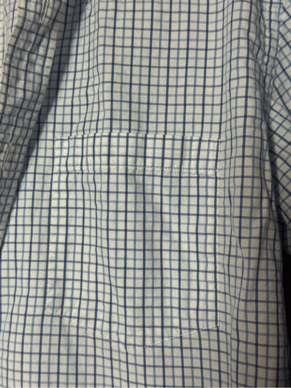 J. Crew Men's Light Blue and White Check Button-Down Shirt - Size M